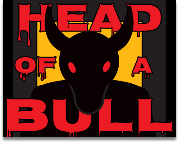 A thumbnail for the game Head of a Bull. A minotaur's head is silhouetted by a yellow doorway.