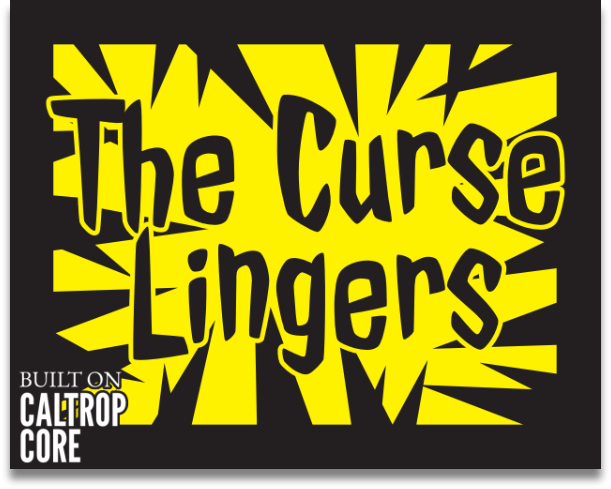 A thumbnail for the game The Curse Lingers. Many black spikes jut into the yellow centre.