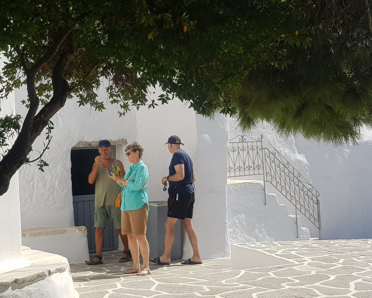 Group participants at a monastery.