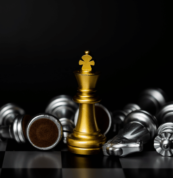Strategic chess pieces symbolizing business strategy and competitive advantage