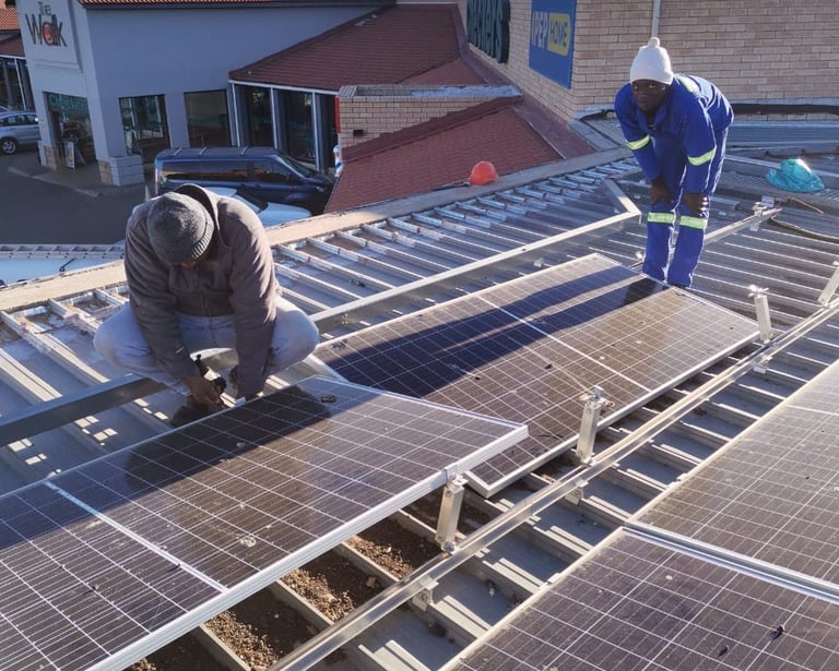 Careful removal of solar panels for commercial roof project