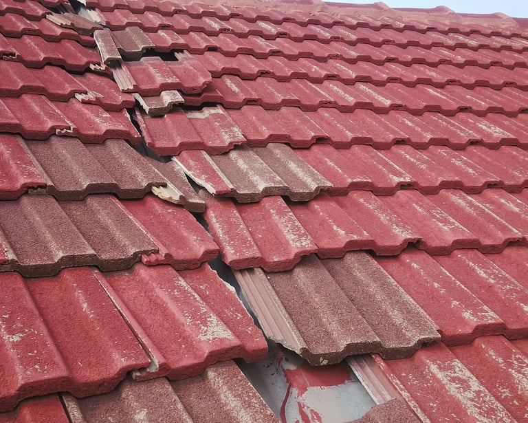 missing and damaged roof tiles