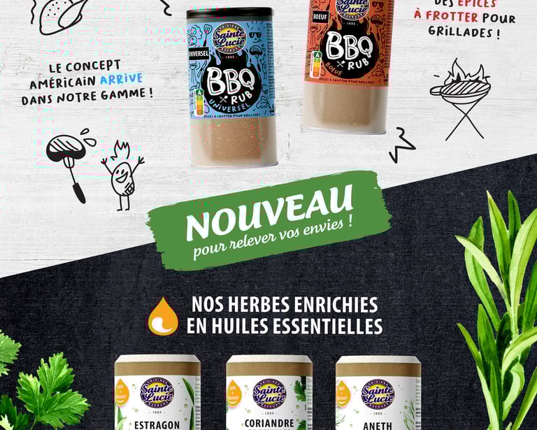 Page publicitaire A4 pour des épices et herbes aromatiques