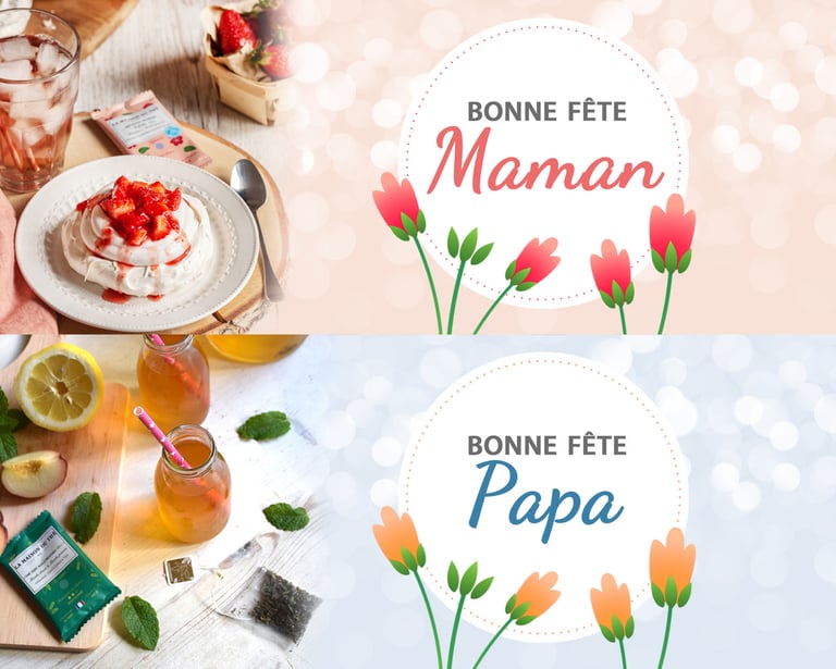 Bannières web pour célébrer la fête des mères et des pères