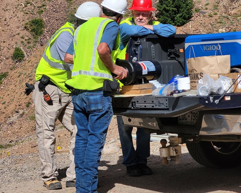 The Avivid team working on the Nelson Tunnel site in CO in 2024.