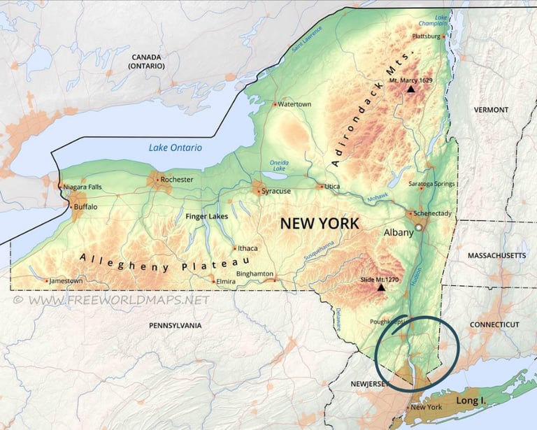 NY Downstate 12er Challenge Area Map