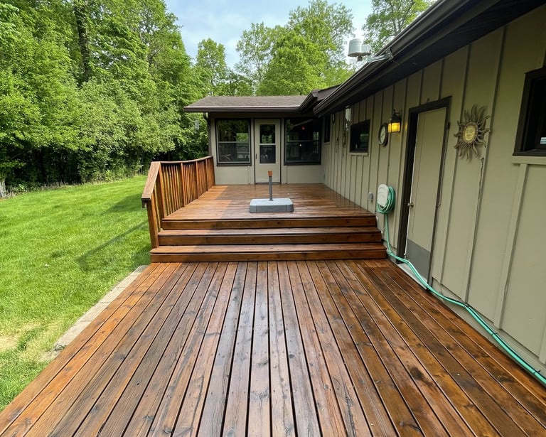 deck staining at minnesota home