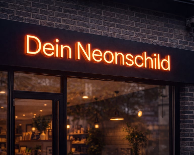 Neonschild Dein Neonschild an Ladenfassade