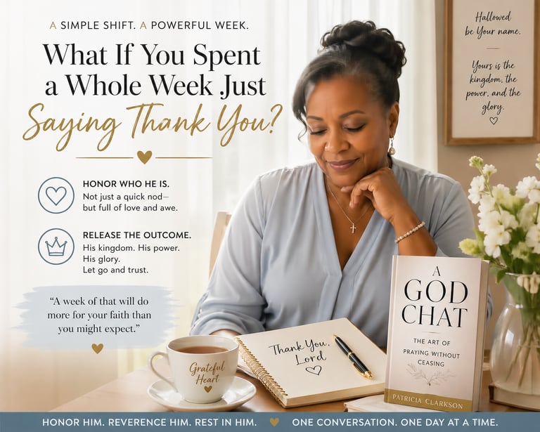 Woman smiling while journaling about gratitude and prayer beside the book A God Chat.