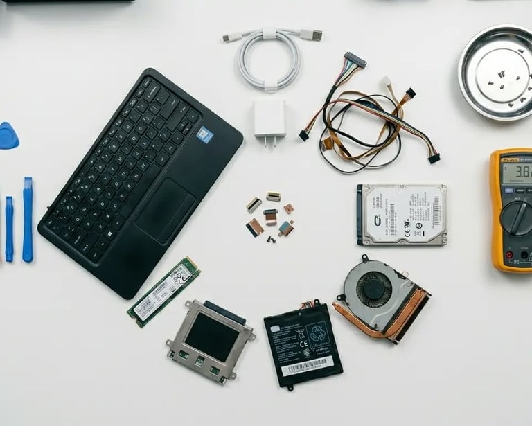 laptop testator, akku, ssd ,label, ladebucse lifter , tracked reparatur peine