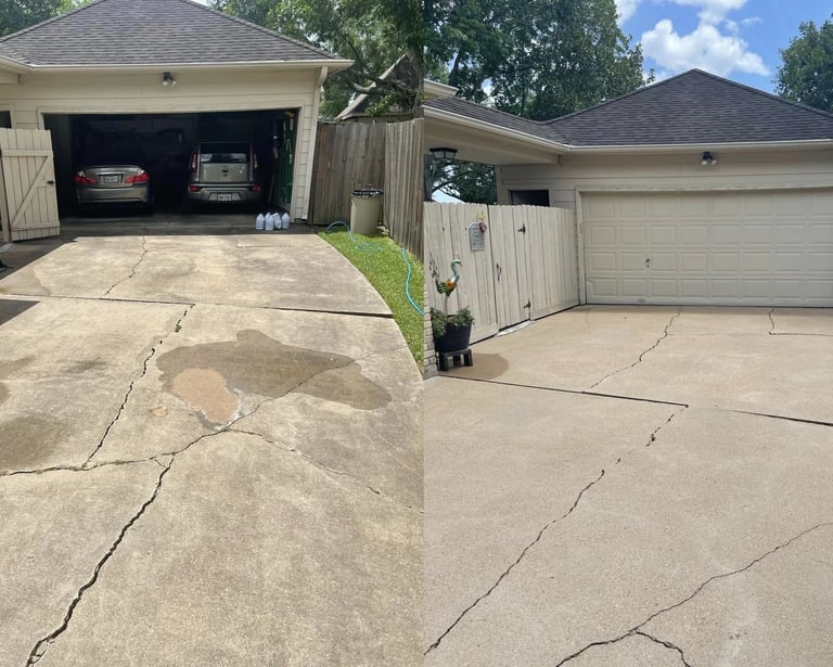 Driveway Pressure Washing Service on a home in New Port Richey FL