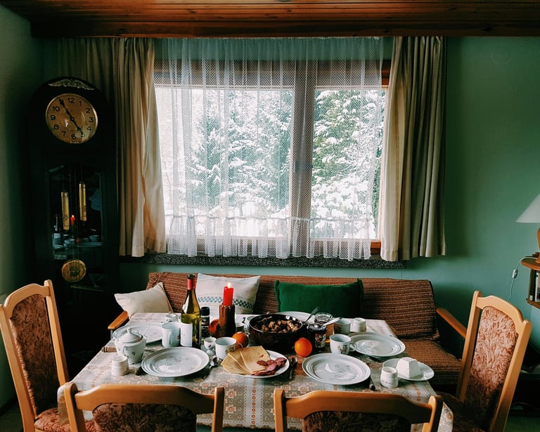 a family dining table