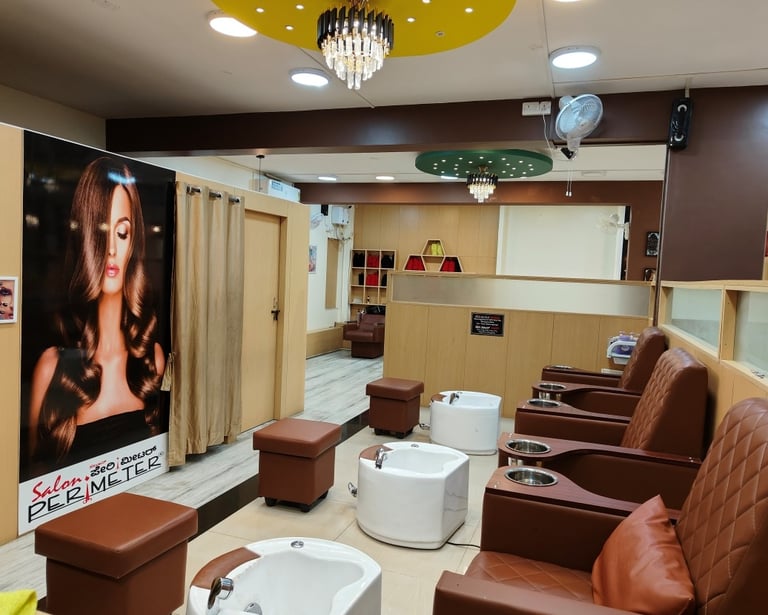 Elegant salon interior VV Puram branch