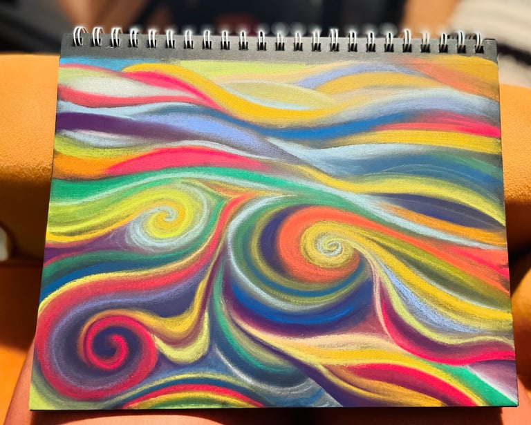 colorful pastel swirls representing Phoenix heat. featured in a virtual gallery at GPEC