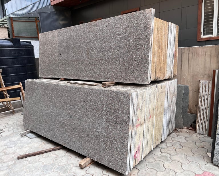 Rosy Pink stack at gold stone granites