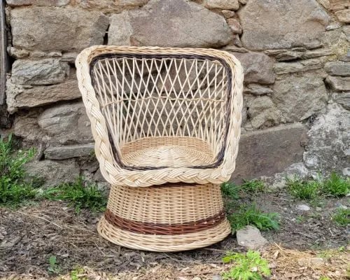 Fauteuil enfant en osier - Vannerie artisanale
