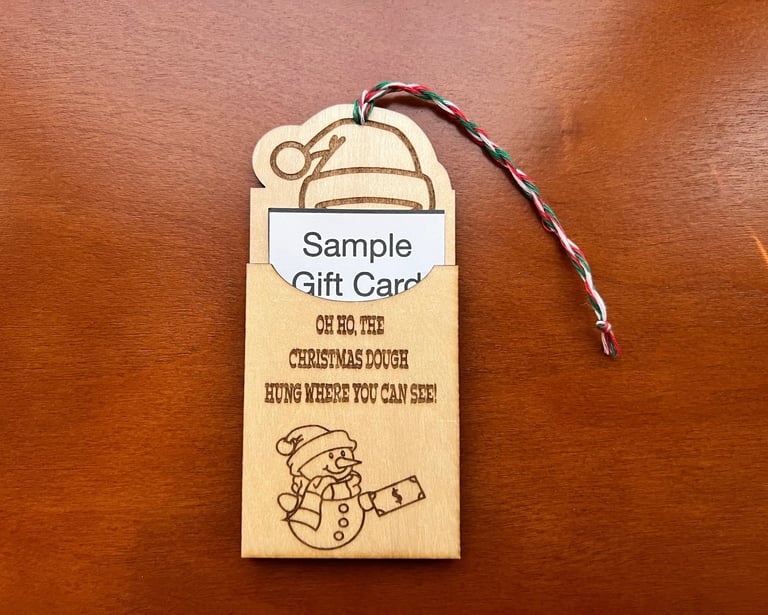 snowman gift card ornament