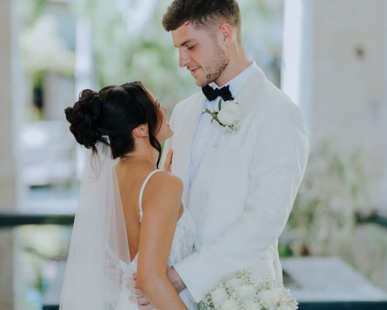 Bride and groom sharing a quiet moment after wedding styling at a luxury resort
