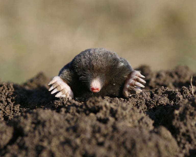 taupe sortant de sa taupinière - Falco Eco Solutions
