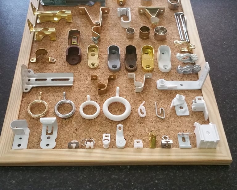 accesorios para barras de cortina y armario, anillas y soportes riel y barra
