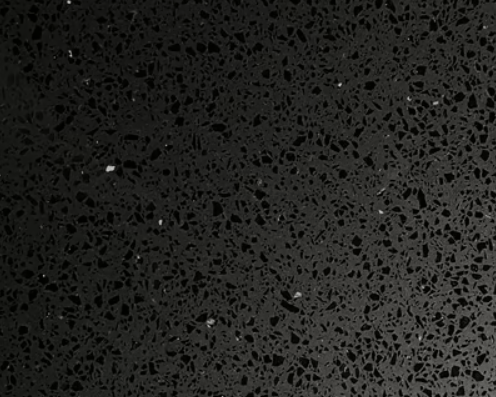 plancha, superficie o cubierta de cuarzo galaxy negro