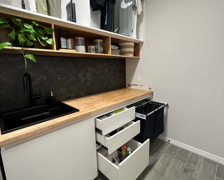 Picture of laundry renovation designed by White and Wood Custom Carpentry in Orlando Florida