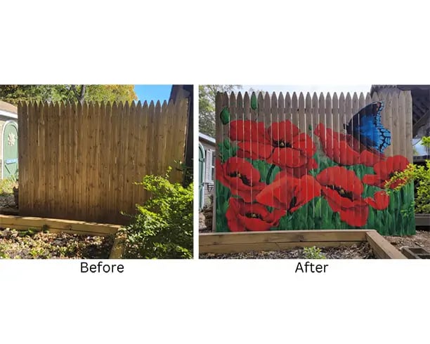 bespoke exterior garden mural by marcine in middlesex county nj