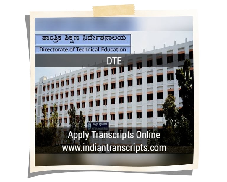DTE Karnataka Transcript Online, Official Transcript from DTE Karnataka, Order DTE Transcript Online