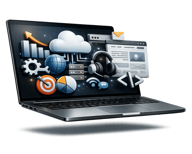 a laptop computer with taskmanager-nexus services offered icons