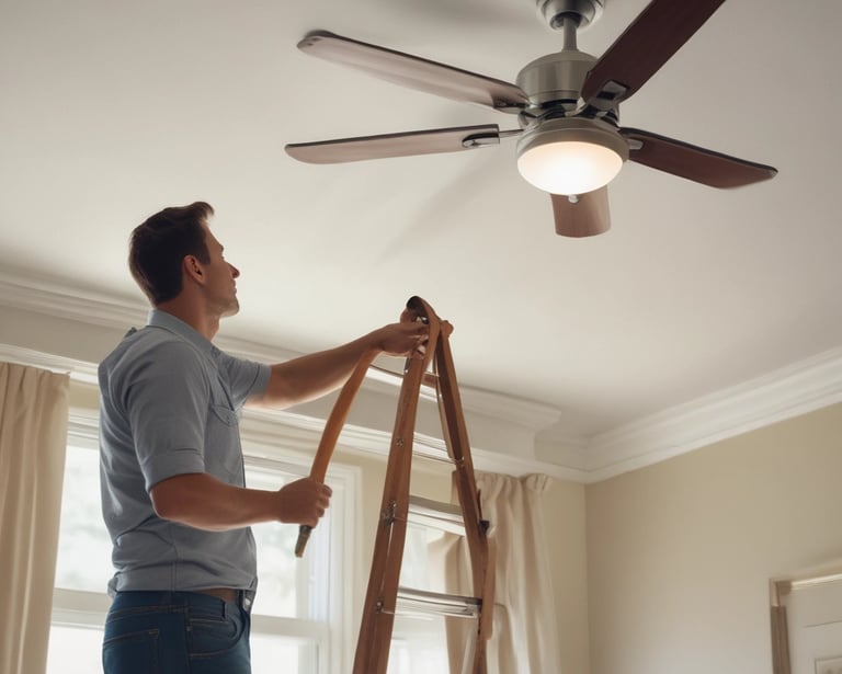 A handyman fixing a kitchen sink with tools spread out on a wooden countertop.
