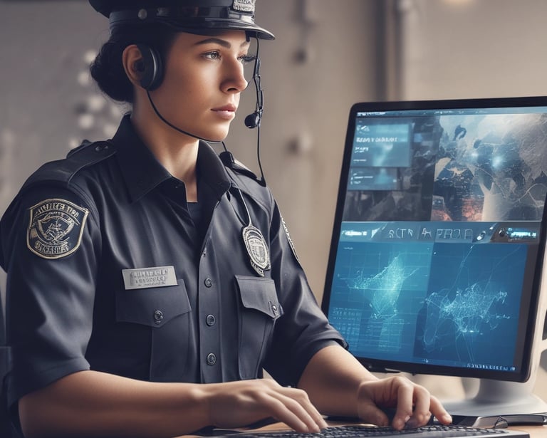 A humanoid robot with large, expressive eyes stands prominently, capturing attention in a tech event setting. People in business attire are visible in the background, engaged in conversation and examining displays. The scene is vibrant with a backdrop that features the phrase 'Connected All Over Europe' in bold pink lettering.