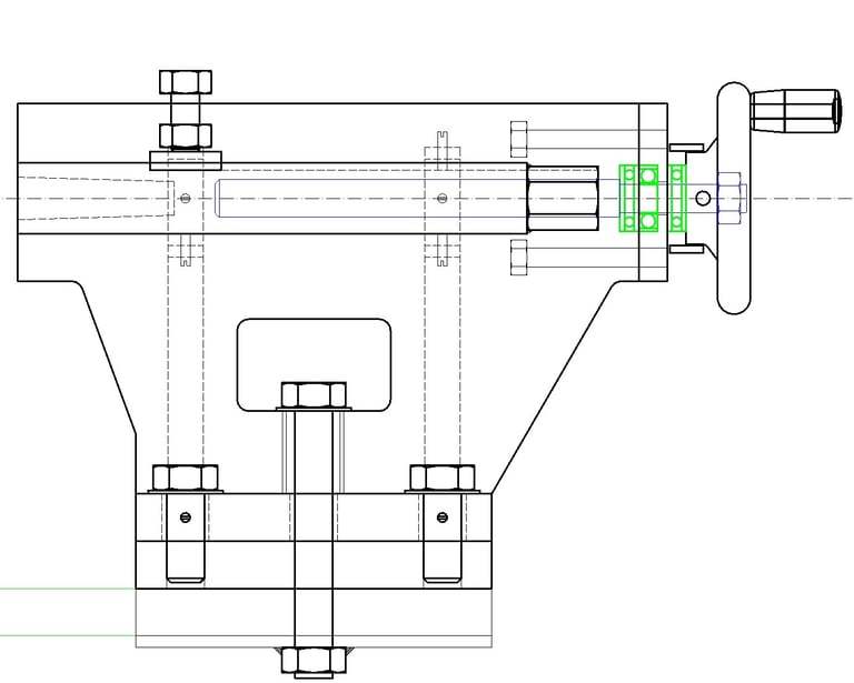 Drawing of the Tailstock side view