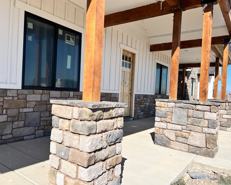 Stone Veneer Columns