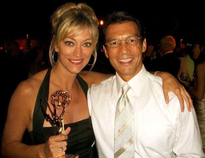 Angie Crouch and David Ono at LA Emmy Awards