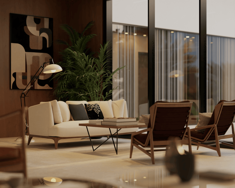 Bespoke living area interior in Dubai private villa