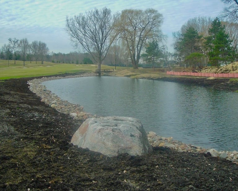 pond installed at golf course