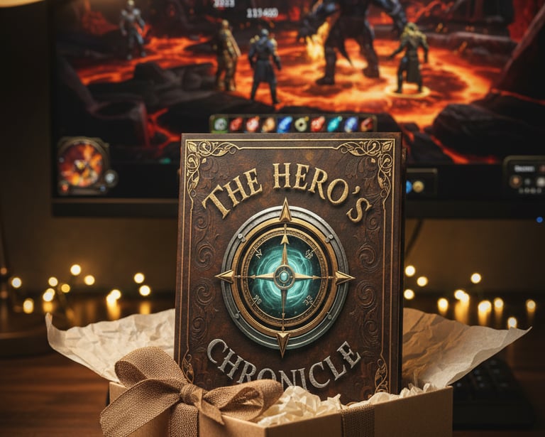 hero's chronicle, fantasy logbook, adventure journal, rpg planner, gamer journal, fantasy rpg notebook, quest tracker