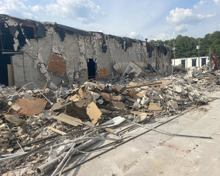 Commercial demolition site in Atlanta, GA