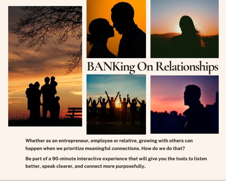 Thumbnail with images of a couple, a team holding hands, a family of 5, a profile of a male and figu