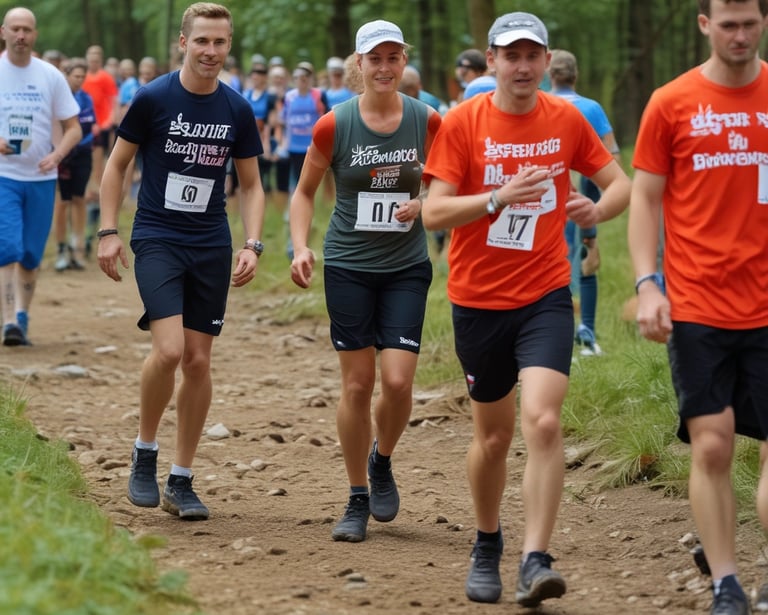 Group of hikers enjoying panoramic views on a sunny day during the 19 km randonnée.
