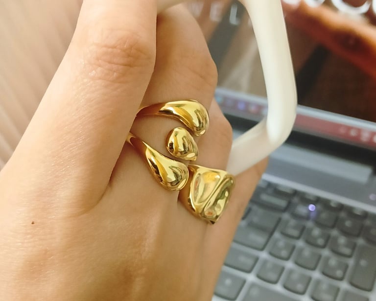 gold plated statement rings