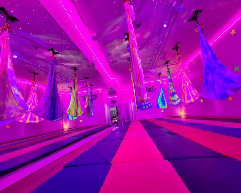 kids-birthday-aerial-glow-hammock-yoga long island