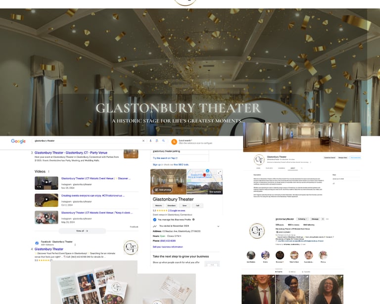 glastonbury theater web design by tamie myers 