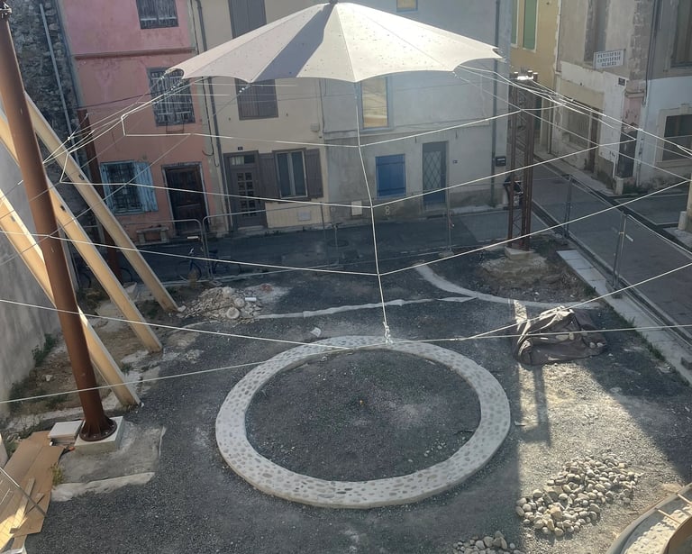 Avancement du nouveau jardin public paysager de la rue de l'Église à Quillan