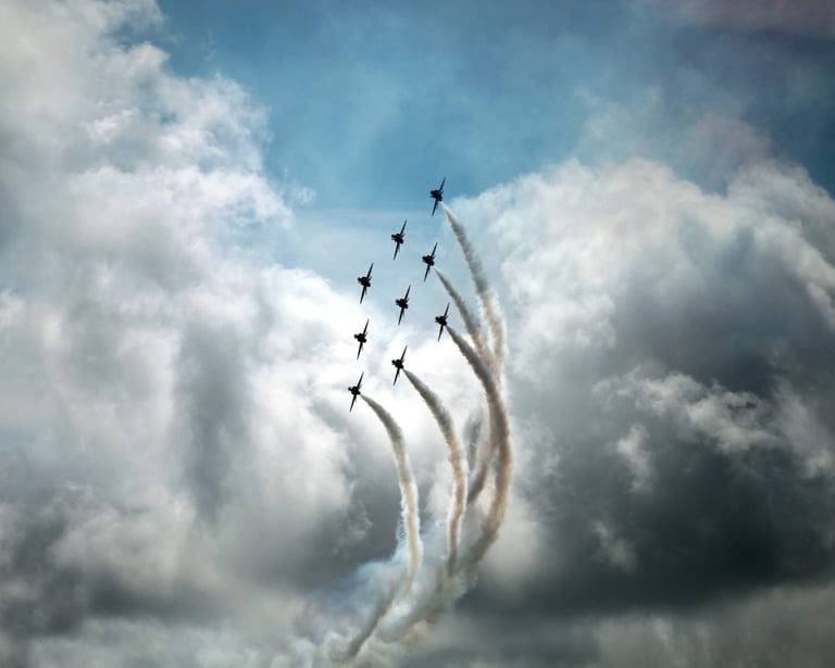 The Red Arrows display at Goodwood Festival of Speed