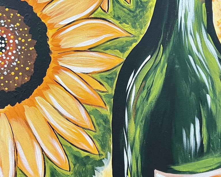 a painting of a bottle of wine and a bottle of wine