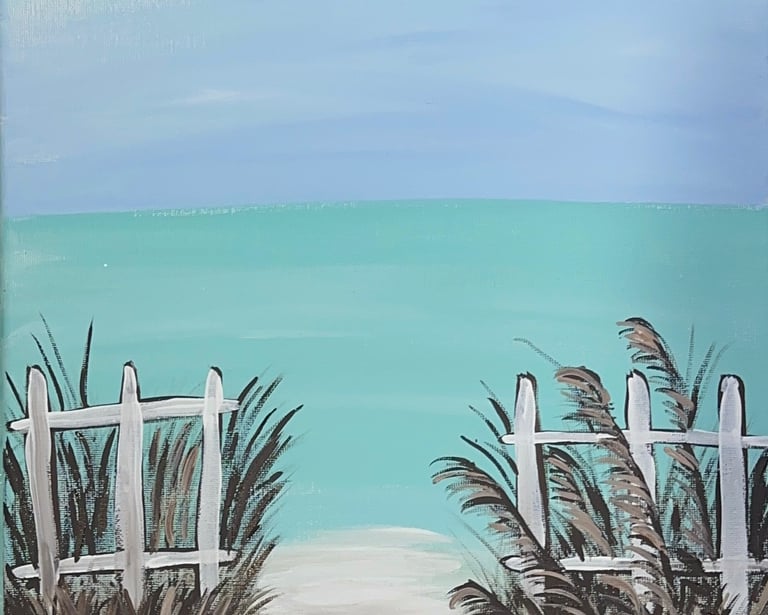 Fun paint party in Cozumel - Seaside Beach design