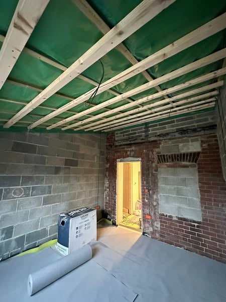 Ceiling ready to plasterboard and skim.