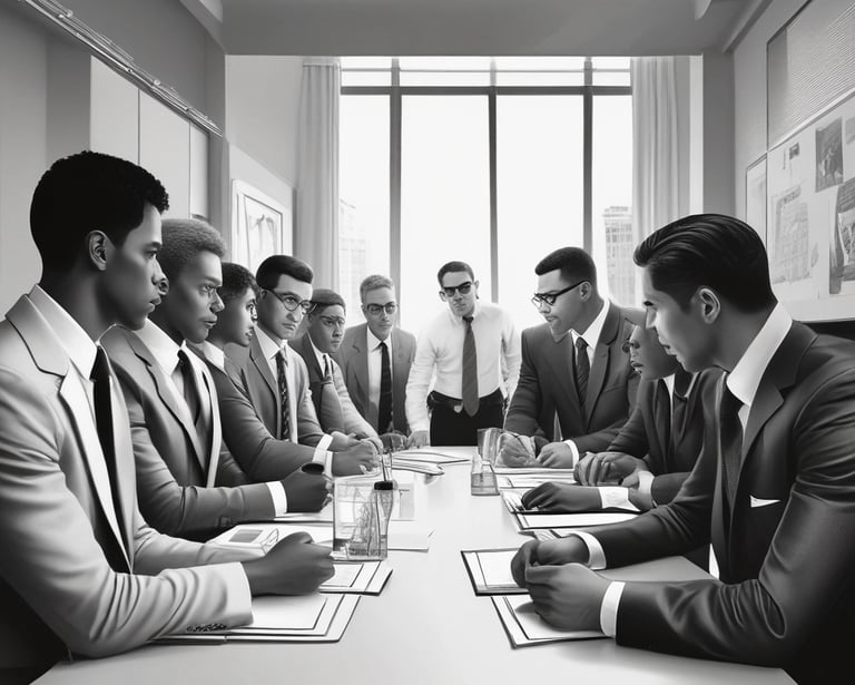 A close-up view of a wheelchair showing detailed parts of its wheels and frame. The wheelchair is positioned on a carpeted floor next to a black leather chair. A person's hand rests on the armrest while one leg is visible, wearing jeans and white sneakers.