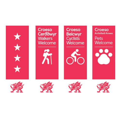 Cambrian Cottages have received Visit Wales 4 stars, walkers, cyclists and pets welcome.